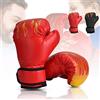 Wuudi Guantoni da Boxe per Bambini, 6oz Guanti da Sacco da 3 a 12 Anni per Arti Marziali, MMA, Sparring e Boxe Rosso
