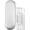 VOCOSTE Set Pulizia Orecchie 6pz Argento Acciaio Inossidabile