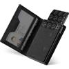 VULKIT Porta Carte Credito Uomo con Portamonete, Portatessere Tascabile Portafoglio Piccolo Protezione RFID, Regalo Uomo Originale, Nero