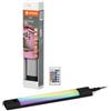 LEDVANCE Linear Edge Sensor high-voltage under-cabinet light w. RGBW technology, 30cm, RGBW light colours selectable, dimmable, 4W, 230lm, 3,000K, warm white, black aluminium, IP20, w. remote control