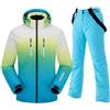 Generico Uomo Tuta Corta Uomo Set di giacche e pantaloni da sci da uomo, tuta da neve isolata antivento, cappotto da neve invernale caldo per snowboard Completo Portiere Calcio (Blue, L)