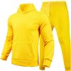Oanviso Tuta Sportiva da Uomo Casual Vintage Tuta da Jogging Moda Comodi Tute da Ginnastica Felpa con Cappuccio e Pantalone Set Tuta Allenamento in Caldo Pile Classico 2 Pezzi A Giallo L