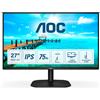 Aoc Monitor LED 27 Full HD Risoluzione 1920 x 1080 pixel Luminosità 250 cd/m² Risposta 7 ms HDMI VGA - 27B2H/EU