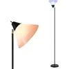 lianheng Lampade Da Terra A Torcia, Lampada Da Terra In Piedi Con Testa Luminosa Ruotabile, Paralume Bianco Resistente Alle Cadute, Interruttore Rotante