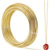 SUNNYCLUE 25 m di filo di alluminio da 1,5 mm, colore oro, 15 gauge flessibile, per fai da te, filo metallico in alluminio, per la creazione di gioielli, avvolgicalze perline B