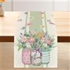 SALGIA Piante Fiori Runner da Tavolo, Runner Tavola Moderno con Fiori, Runner da Tavola con Fiori, Primaverile Cucina Tavolo Decorazione, 33 x 183 cm (B)