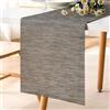 LRartdeco Runner Tavola Moderno, Runner Nero Grigio, Runner da Tavolo Decorazioni, Centro Tavola Cucina PVC Termoisolante Lavabile Elegante, per Soggiorno Sala da Pranzo Tavola, 30 x 180 cm