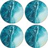 NYGGTYK 4 sottobicchieri in ceramica, sottobicchieri in marmo blu, sottobicchieri rotondi, decorazioni da tavolo, base in sughero antiscivolo, set di sottobicchieri protettivi per la tavola