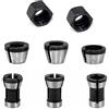 Wanfoou Testata per Mandrino a Pinza,6 Pezzi Adattatore per Mandrini a Pinza Adattatore Mandrino Router macchina per fresatrice elettrica, 6 mm, 6.35 mm, 8 mm + 2 Dadi Esagonali Collet Dado di Bloccaggio