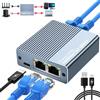 Vecbmn Switch Ethernet 1 a 3, Gigabit Ethernet splitter LAN RJ45 3 Porte, Splitter Ethernet Internet LAN con cavo USB-C, per Computer, Laptop, Switch, Rou
