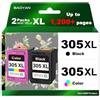 BAOYAN 305XL 305 XL Cartucce Sostituzione per Cartucce HP 305 Nero e Colore per HP DeskJet 2700 2710 2720 DeskJet Plus 4110 4120 Envy 6010 6020 6032 Envy Pro 6400 6420