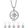 inSCINTILLE Collana Uomo Acciaio Ciondolo Rosa dei Venti, Lunghezza Regolabile 48-53 cm, Confezione Regalo Inclusa, Collanina Uomo Pendente, Catenina (Rosa dei Venti e Zircone - Argento)