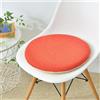 FANSU Cuscino per Seduta in Memory Foam Comfort, Impermeabile Cuscini per Sedie da Rotondo Cuscino per Sedia Rotondo Elastico Cuscini Rotondi per Sedili Lavabili (45cm,Rosso Arancio)