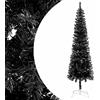 NITCA Albero di Natale Sottile,Albero di Natale Slim,Alberi di Natale Moderni,Albero Natale Pieghevole,Albero di Natale Piccolo,Tronco di Albero, Nero 180 x 48 cm