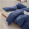 Odot Colore Solido 3 Pezzi Set Biancheria da Letto, Set di Biancheria da Letto con Copripiumini e 2 Federe 48x74cm, Set Copripiumino per Singolo Matrimoniale King (150x200cm,Blu Navy B)