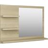 vidaXL Specchio da Bagno Rovere Sonoma 60x10,5x45 cm Legno Multistrato