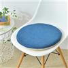 FANSU Cuscino per Seduta in Memory Foam Comfort, Impermeabile Cuscini per Sedie da Rotondo Cuscino per Sedia Rotondo Elastico Cuscini Rotondi per Sedili Lavabili (45cm,Blu Scuro)