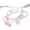 mojawa Run Plus Cuffie a Conduzione Ossea, Impermeabili IP68, Auricolari Open Ear Wireless Bluetooth con Microfono e MP3 32GB per Corsa, Nuoto, Ciclismo, Allenamento, Rosa
