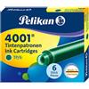 PELIKAN Cartucce inchiostro 4001 (TP/6) - lunghezza 39mm - verde scuro - Pelikan - conf. 6 pezzi