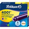 PELIKAN Cartucce inchiostro 4001 (TP/6) - lunghezza 39mm - viola - Pelikan - scatola 6 cartucce