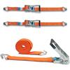 Dolezych Set di 2 cinghie con cricchetto stabile e gancio profilato, DoZurr 5000, portata fino a 2500 kg, larghezza 50 mm x lunghezza 8 m, colore arancione, per camion e rimorchi grandi