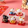 Kuuleyn 5 Pezzi Mini Maneki Neko, Gatti Fortunati in Ceramica Giapponese, Piccoli Colori Vivaci E Carini, Linee Leviganti, Figurine Per Tavolo da Au