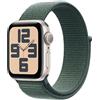 APPLE Watch SE 2024 GPS 44mm alluminio galassia con cinturino Sport Loop verde lago