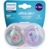 Philips SpA Avent Succhietto Ultra Air 6-18M Femmina Gatto/Orsetti 2 Pezzi 1 St