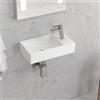 KAMALU Lavabo bagno piccolo 46 cm con design foro miscelatore a destra | Litos-S50