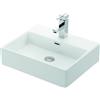 KAMALU Lavandino bagno 50cm installazione sospesa in ceramica bianca | Litos-DF50