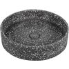 kamalu Lavabo da appoggio rotondo con finitura terrazzo nero | KTERE-430N- KAMALU
