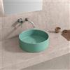 KAMALU Lavabo tondo colore turchese opaco 35cm | KLT-350T