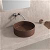 KAMALU Lavabo tondo colore marrone caffe opaco 35cm | KLT-350M