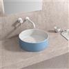 kamalu Lavabo tondo colore bianco-azzurro opaco 35cm | KLT-350AZ- KAMALU