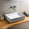 KAMALU Lavabo da appoggio rettangolare 50 cm scanalato | KLS-5000R