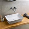 KAMALU Lavabo appoggio rettangolare 49 cm con bordi arrotondati | KLIT-4900