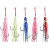 DONGKER Esche da Pesca, 5 Pezzi Esca Artificiali Traina Luminose con Coda a Gonna a Gancio per Pesca in Acqua Salata Mare