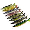 MKNzone 1 pc 12.5 cm 21g Realistico Multi-snodato 8-segmento Luccio Esca per Pesca Swimbait Crankbait Esca Dura,13 colori casuali