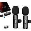 Gilye Microfono Lavalier Microfono per iOS/Android, Mini Microphone Plug & Play, Lavalier Microfono Wireless per YouTube/Facebook Live Stream, TikTok Vlog (non è necessaria alcuna app e Bluetooth)