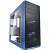 Fractal Design Focus G - Mid Tower Custodia computer - ATX - Ottimizzato per flusso d'aria elevato e elaborazione silenziosa - 2x ventola inclusa - USB 3.0 - pannello laterale a finestra - Blu