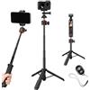 K&F Concept Treppiede Smartphone 60cm MS11, Bastone Selfie con Telecomando Bluetooth, Connettore da 1/4 per Fotocamera, Compatibile con Insta 360/DJI Osmo Action/Pocket 3/GoPro Hero/iPhone/Samsung