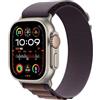 Apple Watch Ultra 2 GPS + Cellular 49mm Smartwatch con robusta cassa in titanio e Alpine Loop indaco - Large. Fitness tracker, GPS di precisione, tasto Azione, batteria a lunghissima durata