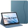 Fintie Custodia per iPad Air 5a generazione (2022) / iPad Air 4a generazione (2020) 10,9 pollici, visualizzazione multi-angolo con portapenne e tasca, auto sleep/wake, blu oceano