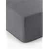 Westwing Collection Lenzuolo con angoli boxspring in flanella Biba - Grigio