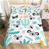 Homemissing Set di biancheria da letto per bambini, ragazzi e ragazze, motivo koala, con animali kawaii, copripiumino con piante tropicali, copriletto traspirante per letto matrimoniale
