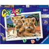 Ravensburger - Creart Serie D Cuccioli Di Leone | Kit Pittura Bambini | Dipingere Con I Numeri Include Tutto Il Necessario | Giochi Bambini 9 Anni O Più | Creart 9 Anni