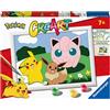 Ravensburger CreArt: Pokémon - Dipingere con i Numeri per Bambini 7+ Anni, Kit Pittura con Tavole, Cornice, Pennello e Colori Inclusi, 25 x 18,30 cm, Idee Regalo