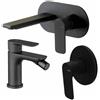 Vema Rubinetterie - Slate set miscelatore lavabo + bidet + miscelatore doccia incasso [nero opaco]