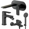 Vema Rubinetterie - Slate set miscelatore lavabo + bidet + gruppo vasca [nero opaco]