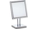 Tomasucci Wink Design, YANI Specchio da Tavolo in Acciaio Lucido, 17 x 17 cm, Base 14 x 14 cm, 32 cm Altezza